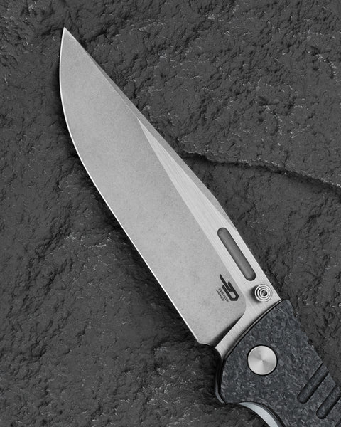 BESTECH KEEN II BT2301B Marble Carbon Fiber+Titanium  Handle: 4.19" S35VN Blade