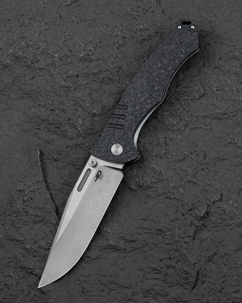 BESTECH KEEN II BT2301B Marble Carbon Fiber+Titanium  Handle: 4.19" S35VN Blade