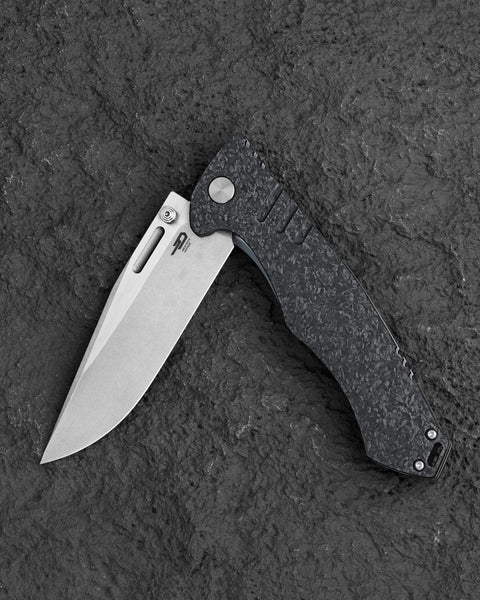 BESTECH KEEN II BT2301B Marble Carbon Fiber+Titanium  Handle: 4.19" S35VN Blade