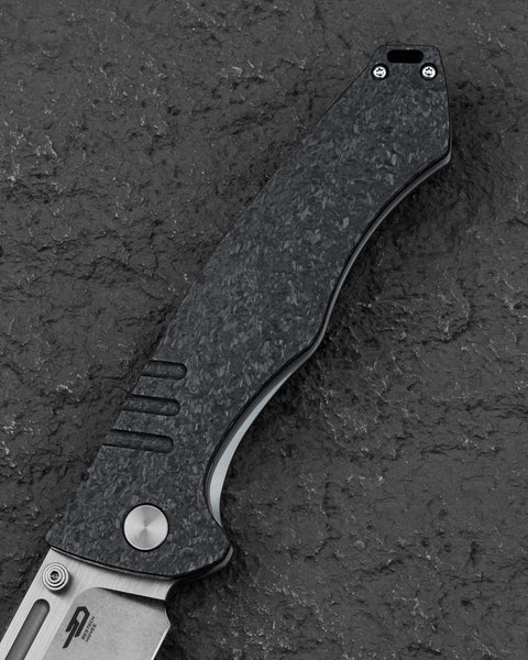 BESTECH KEEN II BT2301B Marble Carbon Fiber+Titanium  Handle: 4.19" S35VN Blade