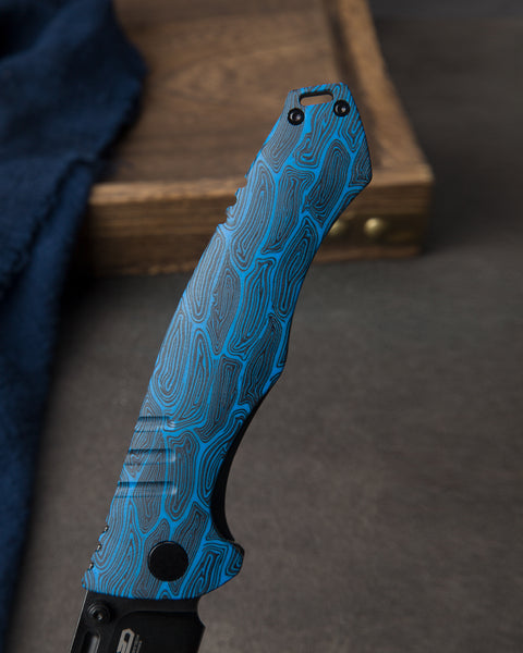 BESTECH KEEN II BT2301D Black blue G10+Titanium Handle: 4.19" S35VN Blade