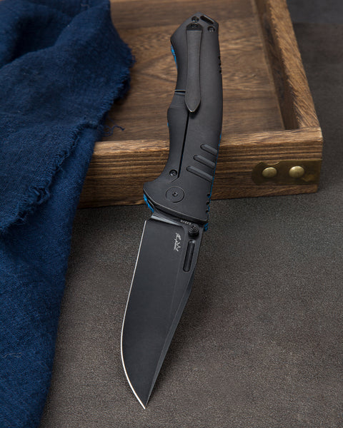 BESTECH KEEN II BT2301D Black blue G10+Titanium Handle: 4.19" S35VN Blade