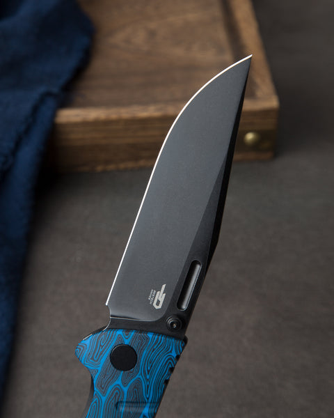 BESTECH KEEN II BT2301D Black blue G10+Titanium Handle: 4.19" S35VN Blade