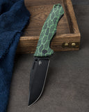 BESTECH KEEN II BT2301E Black green G10+Titanium Handle: 4.19