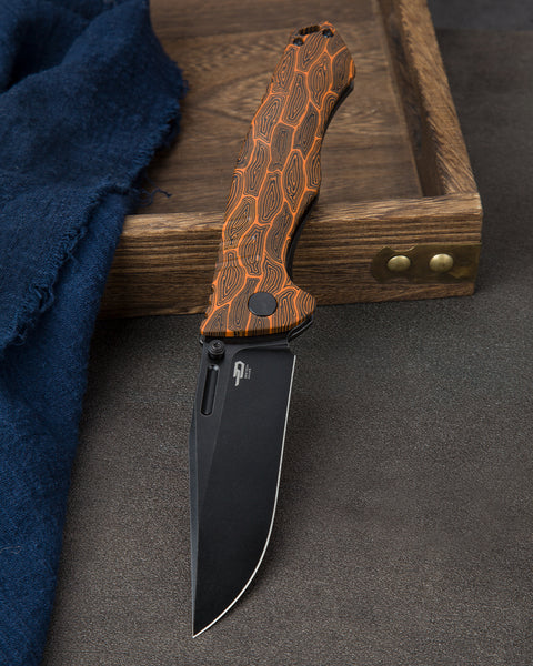 BESTECH KEEN II BT2301F Black orange G10+Titanium Handle: 4.19" S35VN Blade