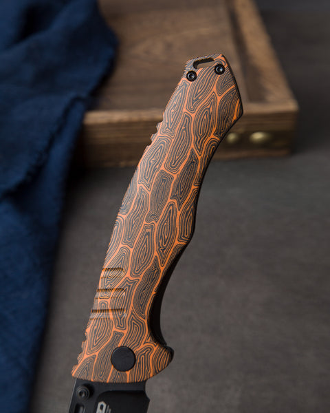 BESTECH KEEN II BT2301F Black orange G10+Titanium Handle: 4.19" S35VN Blade