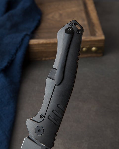 BESTECH KEEN II BT2301F Black orange G10+Titanium Handle: 4.19" S35VN Blade