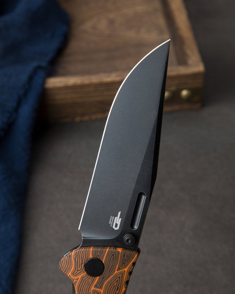 BESTECH KEEN II BT2301F Black orange G10+Titanium Handle: 4.19" S35VN Blade