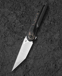 BESTECH BLIND FURY BT2303B Black Bronze Titanium Copper Carbon Fiber Inlay Handle: 3.62
