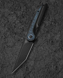 BESTECH BLIND FURY BT2303D Black Stonewash Titanium Sky Blue Marble Inlay Handle: 3.62