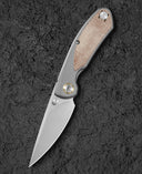 BESTECH LITO BT2307B Titanium+Natural Canvas Micarta Inlay Handle: 2.7