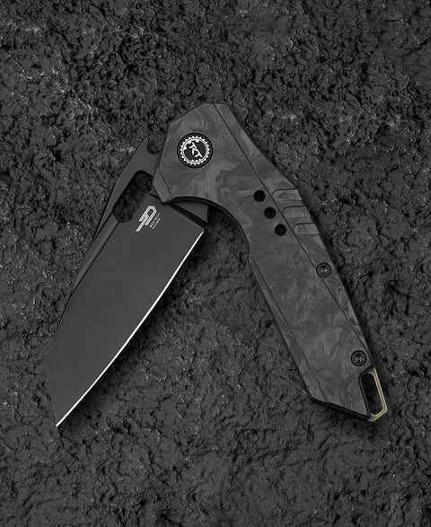 BESTECH NYXIE 3 BT2308D 2.99" S35VN Blade Marble Carbon Fiber Titanium Handle