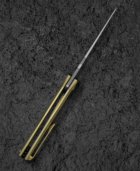 BESTECH SAMBAC BT2402A 3.62" M-cut Blade Titanium Fat Carbon Fiber Inlay Handle