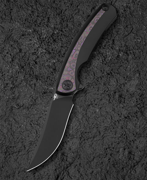 BESTECH SAMBAC BT2402B 3.62" M-cut Blade Titanium Fat Carbon Fiber Inlay Handle