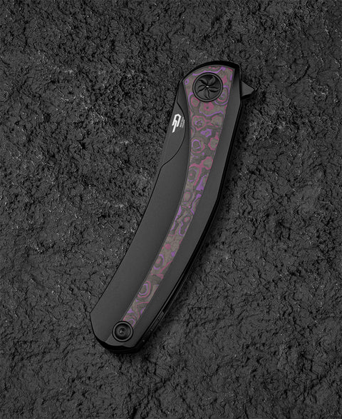 BESTECH SAMBAC BT2402B 3.62" M-cut Blade Titanium Fat Carbon Fiber Inlay Handle