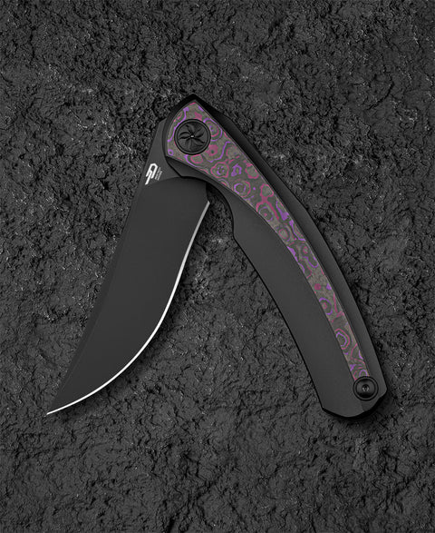 BESTECH SAMBAC BT2402B 3.62" M-cut Blade Titanium Fat Carbon Fiber Inlay Handle