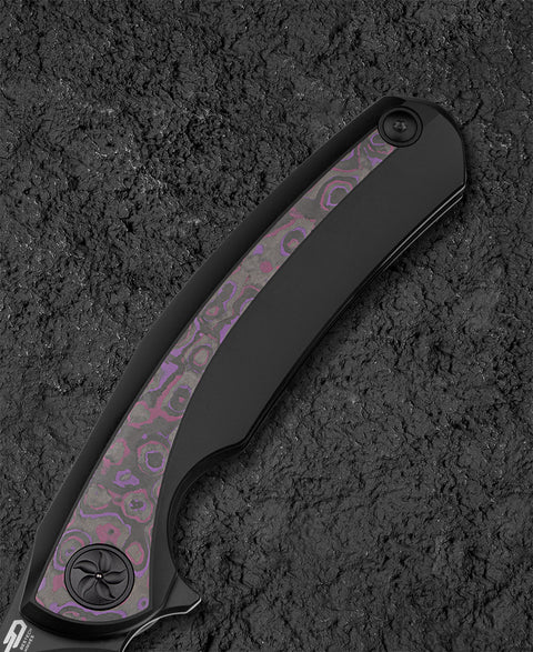 BESTECH SAMBAC BT2402B 3.62" M-cut Blade Titanium Fat Carbon Fiber Inlay Handle
