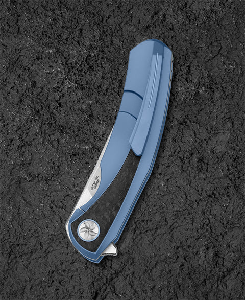 BESTECH SAMBAC BT2402D 3.62" M-cut Blade Titanium Marble Carbon Fiber Inlay Handle