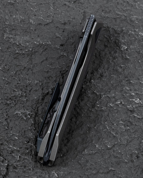 BESTECH VK-NAVI BT2404A Black Bronze Titanium Handle: 3.287" Black Stone Wash M-CUT Blade