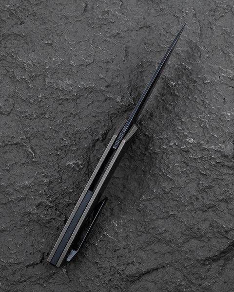 BESTECH VK-NAVI BT2404A Black Bronze Titanium Handle: 3.287" Black Stone Wash M-CUT Blade