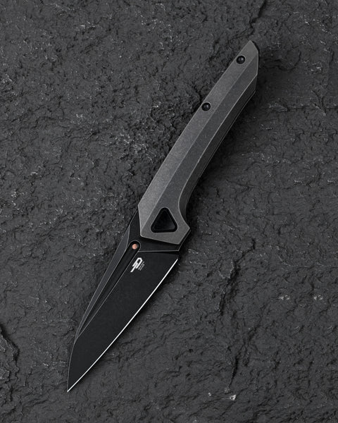 BESTECH VK-NAVI BT2404A Black Bronze Titanium Handle: 3.287" Black Stone Wash M-CUT Blade