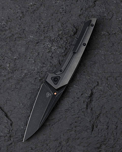 BESTECH VK-NAVI BT2404A Black Bronze Titanium Handle: 3.287" Black Stone Wash M-CUT Blade