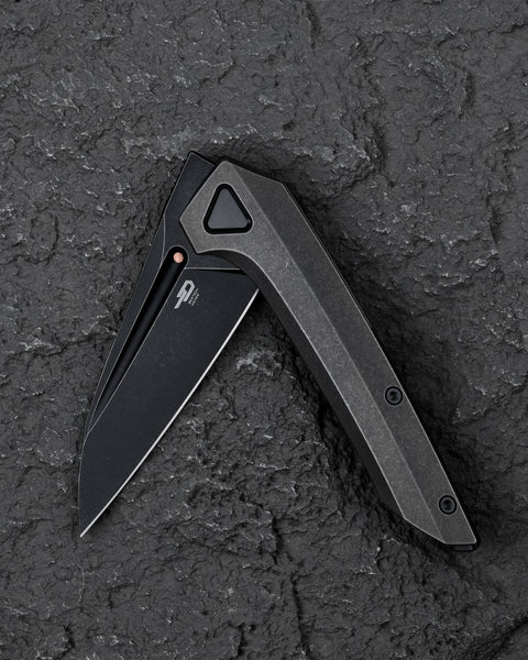 BESTECH VK-NAVI BT2404A Black Bronze Titanium Handle: 3.287" Black Stone Wash M-CUT Blade