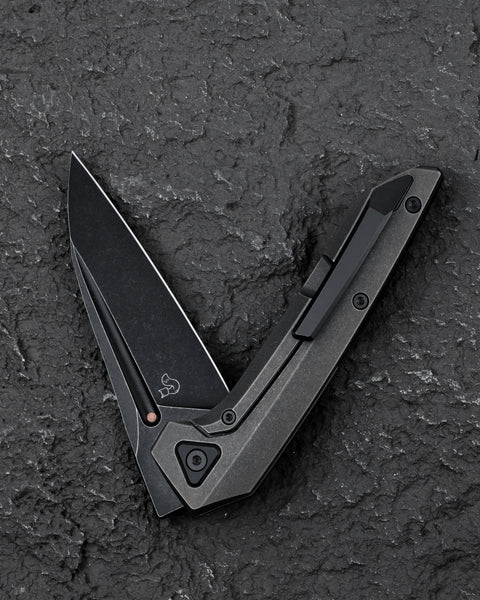 BESTECH VK-NAVI BT2404A Black Bronze Titanium Handle: 3.287" Black Stone Wash M-CUT Blade