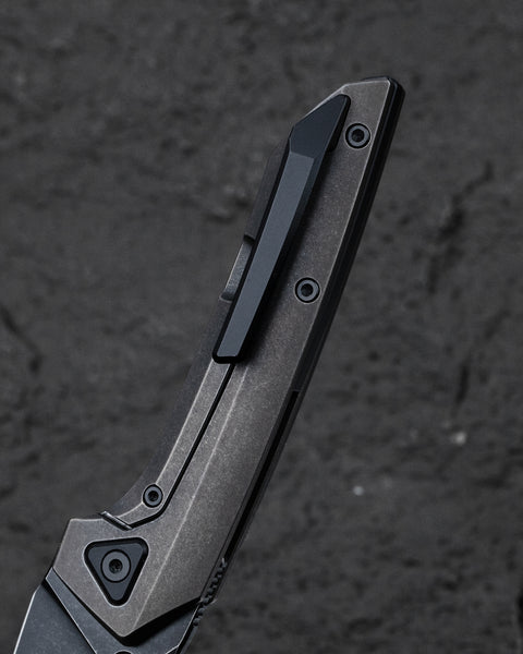 BESTECH VK-NAVI BT2404A Black Bronze Titanium Handle: 3.287" Black Stone Wash M-CUT Blade