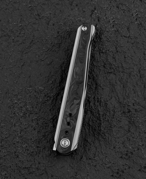 BESTECH SPEAR PHISHER BT2405A 3.48" M390 Blade Titanium+ Marble Carbon Fiber Handle
