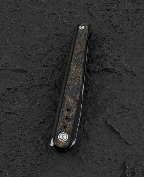 BESTECH SPEAR PHISHER BT2405D 3.48" M390 Blade Titanium+ Fat Carbon Fiber Handle