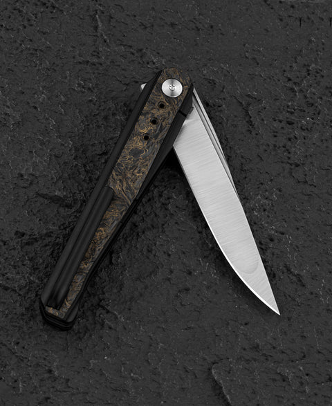 BESTECH SPEAR PHISHER BT2405D 3.48" M390 Blade Titanium+ Fat Carbon Fiber Handle