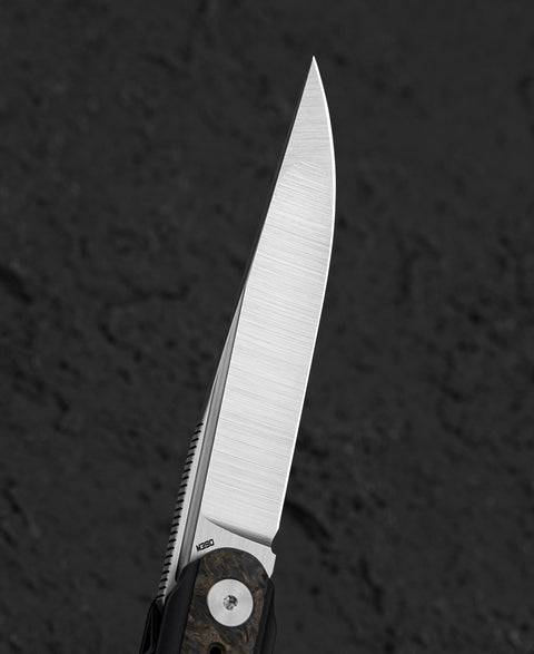 BESTECH SPEAR PHISHER BT2405D 3.48" M390 Blade Titanium+ Fat Carbon Fiber Handle