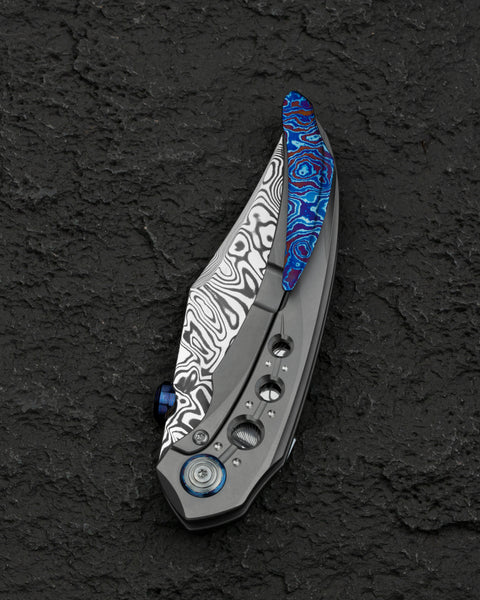 BESTECH RAZON BT2406E 3.87" Damasteel Blade Titanium Handle