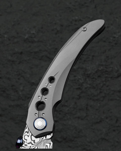 BESTECH RAZON BT2406E 3.87" Damasteel Blade Titanium Handle