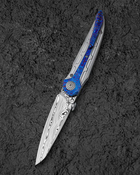 BESTECH PRYDWEN BT2409E 3.68" Damasteel Blade Titanium Handle