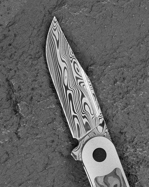 BESTECH Vestige BT2411E 3.47" Damasteel Blade Titanium Handle