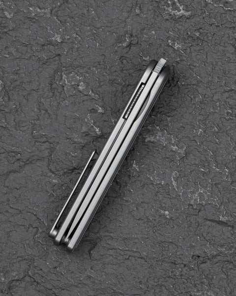 BESTECH INK BT2502A Silver Titanium Handle 3.13'' M-Cut Blade