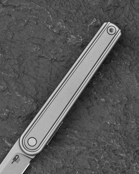 BESTECH INK BT2502A Silver Titanium Handle 3.13'' M-Cut Blade