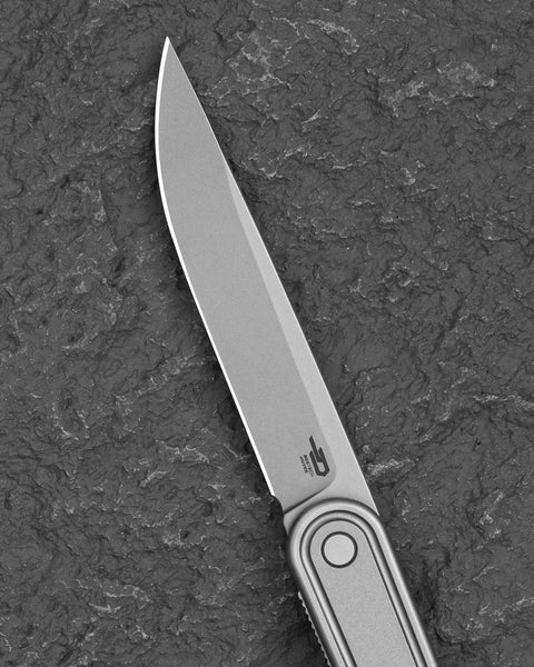 BESTECH INK BT2502A Silver Titanium Handle 3.13'' M-Cut Blade