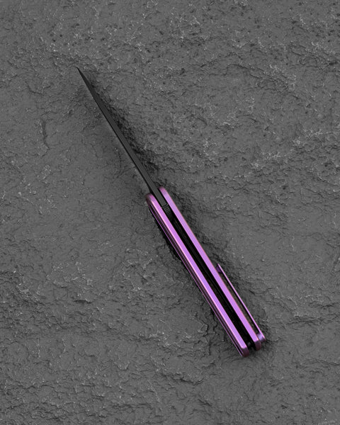 BESTECH INK BT2502C Purple Titanium Handle 3.13'' M-Cut Blade