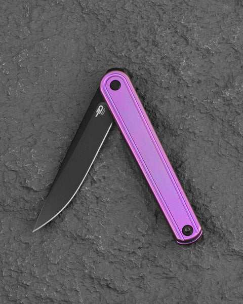 BESTECH INK BT2502C Purple Titanium Handle 3.13'' M-Cut Blade