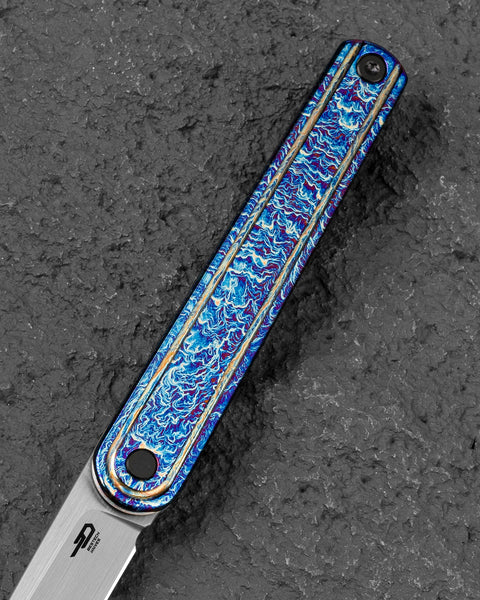 BESTECH INK BT2502E Anodizing Titanium Handle 3.13'' M-Cut Blade
