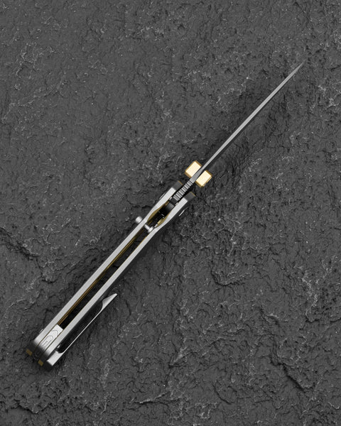 BESTECH WET NELLIE BT2505D Titanium Handle: 3.53" MC Blade Button Frame Lock