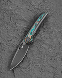 BESTECH SENU BT2601D Titanium with Camo Carbon Inlays Handle: 3.48