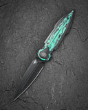 BESTECH IKA DAGGER BT2602D Titanium + GID Marble Carbon Fiber Inlays Handle: 3.90