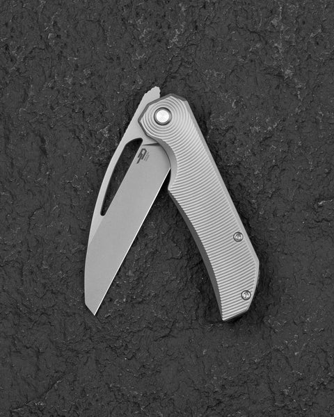 BESTECH MINI TAIPAN BT2603A Titanium Handle: 3.25'' Hollow Grinds MC Blade