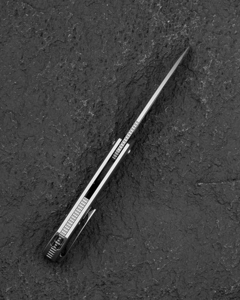 BESTECH MINI TAIPAN BT2603A Titanium Handle: 3.25'' Hollow Grinds MC Blade