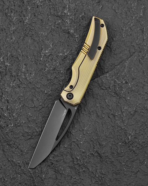 BESTECH MINI TAIPAN BT2603B Titanium Handle: 3.25'' Hollow Grinds MC Blade