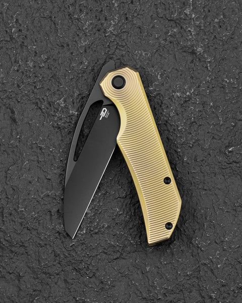 BESTECH MINI TAIPAN BT2603B Titanium Handle: 3.25'' Hollow Grinds MC Blade